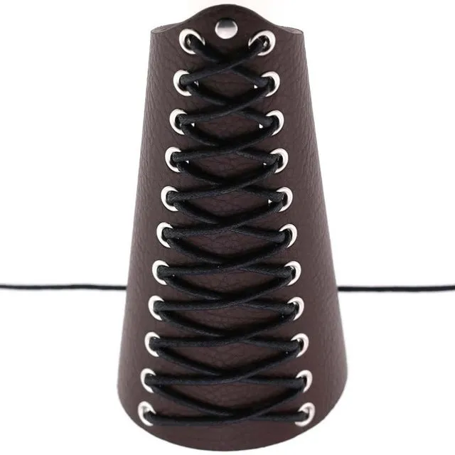 Massive Laced up Leather Gauntlet Heavy Metal Bracelet