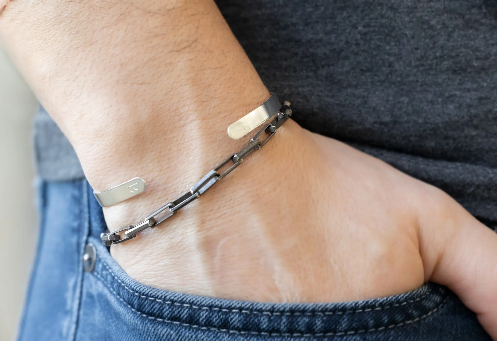 Men's Drawn Cable Chain Bracelet