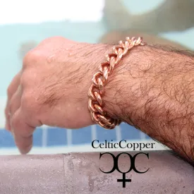 Men's Extra Bold 13mm Copper Cuban Curb Chain Bracelet  B79R Men's Solid Copper Bracelet Chain 8.5 Inch