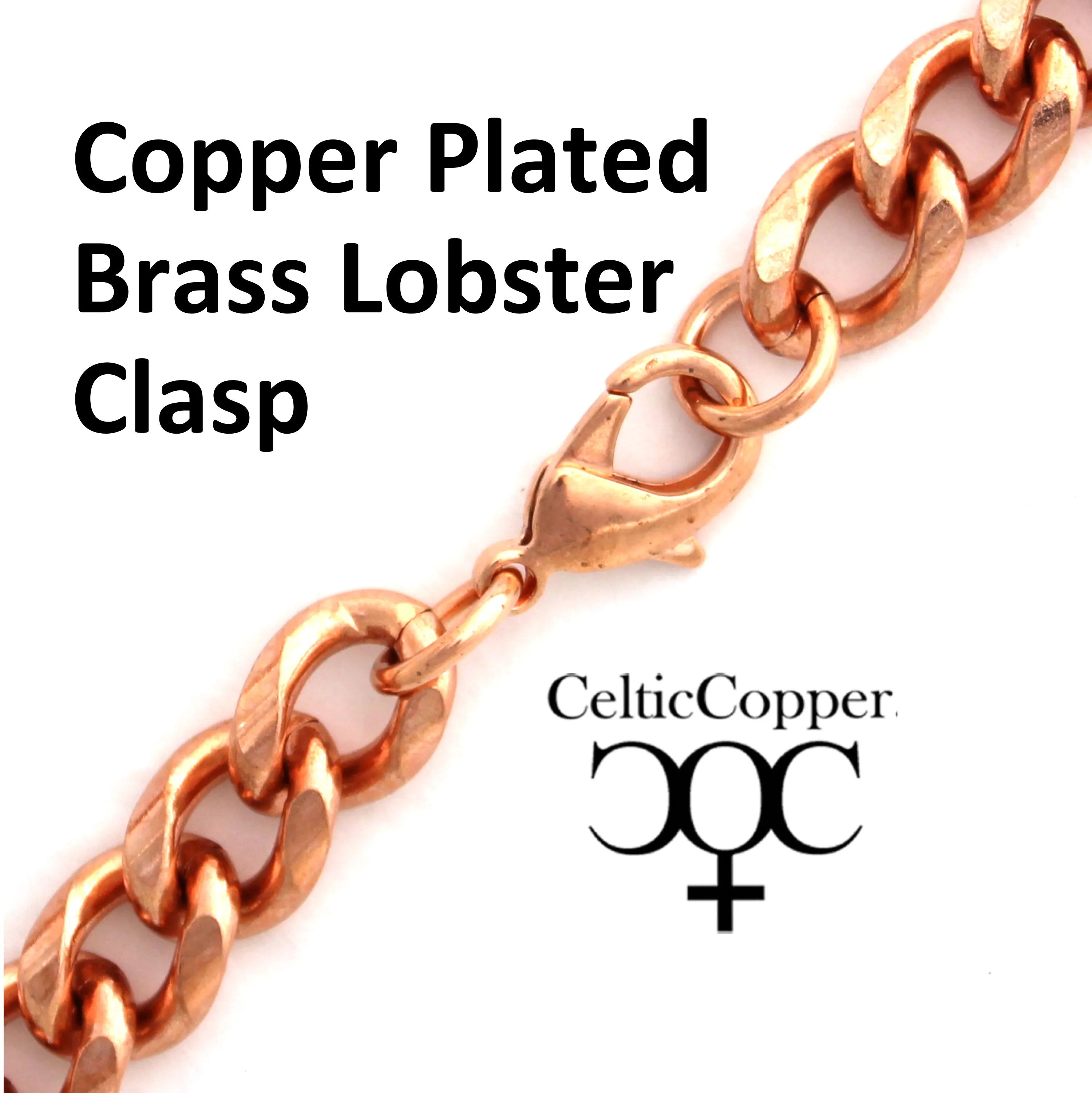 Men's Extra Bold Copper Bracelet Chain B79L Solid Copper 13mm Curb Bracelet Chain Large 9 Inch