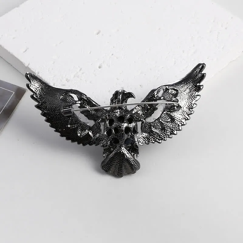 Men's Flying Hawk Gem Brooch