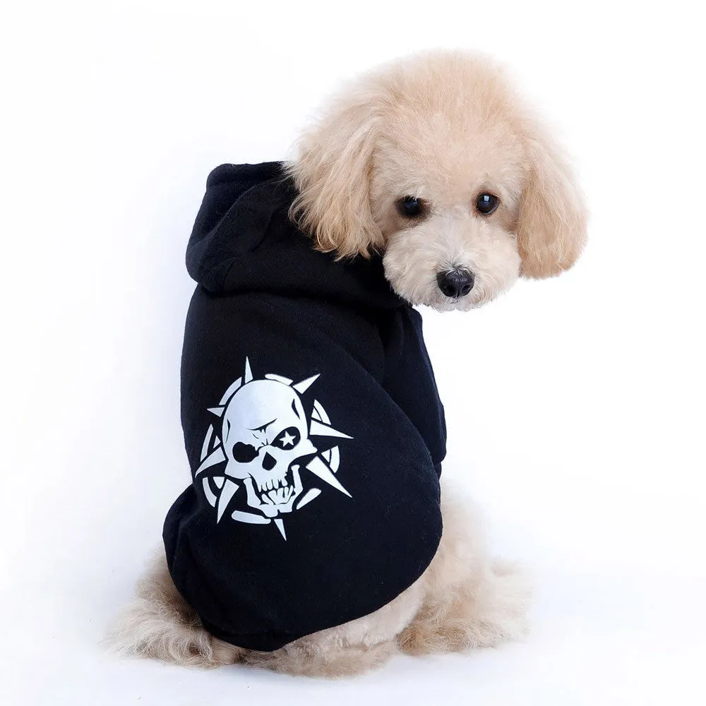 Metal Dog Black Skull Hoodie Coat