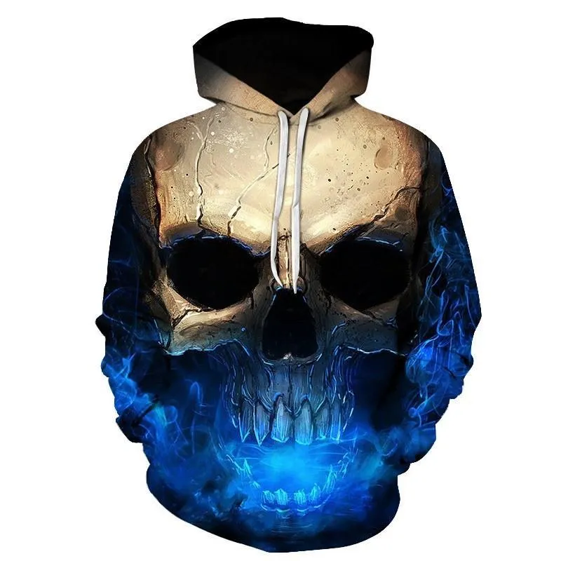 Metal Massive Vampire Skull Print Back and Front Hoodie