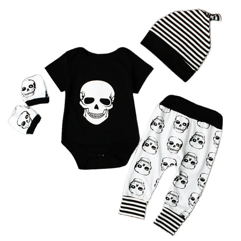 Metal Punk Gothic Baby Clothing Skulls Full Outfit