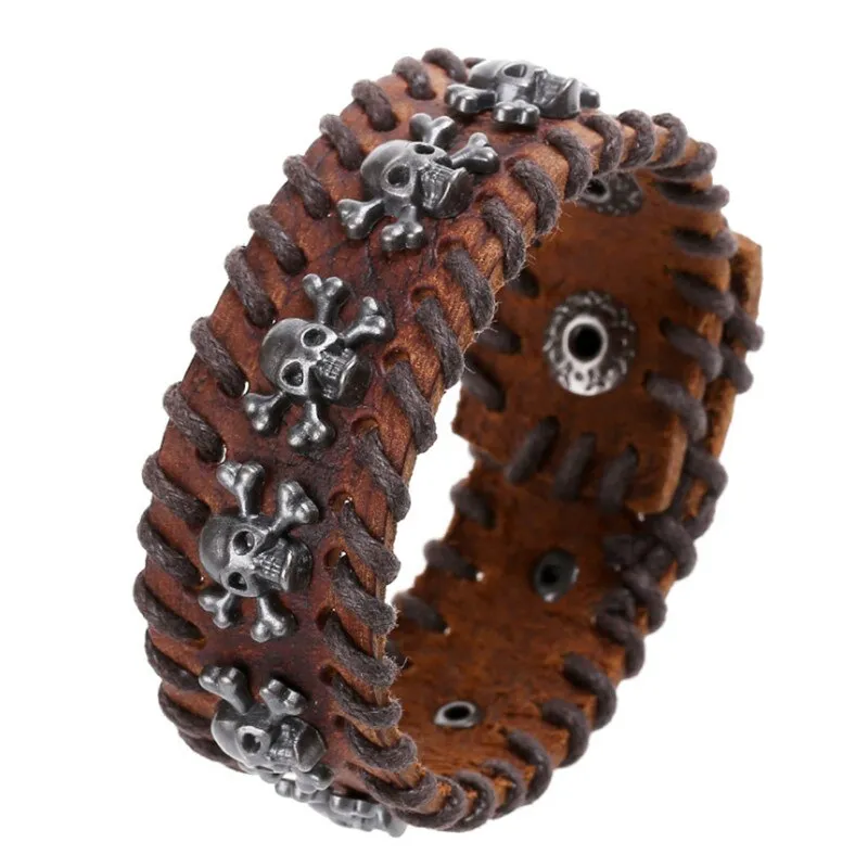 Metal Punk Gothic Skull Stud Bracelet