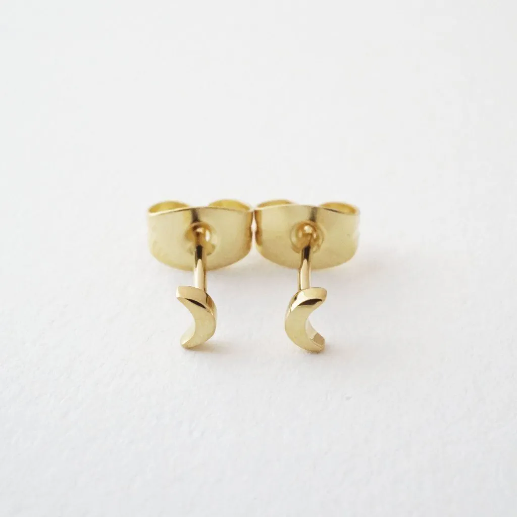 Mini Moon Stud Earrings