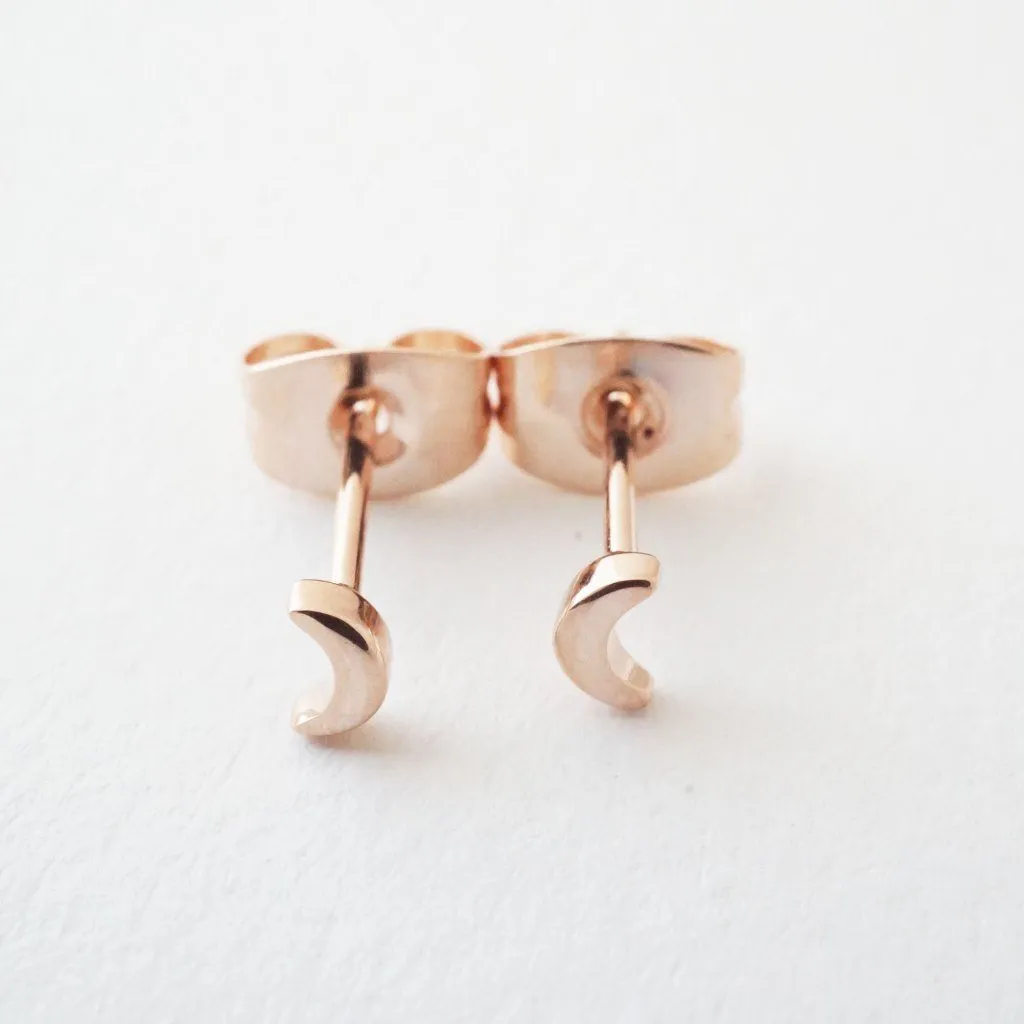 Mini Moon Stud Earrings