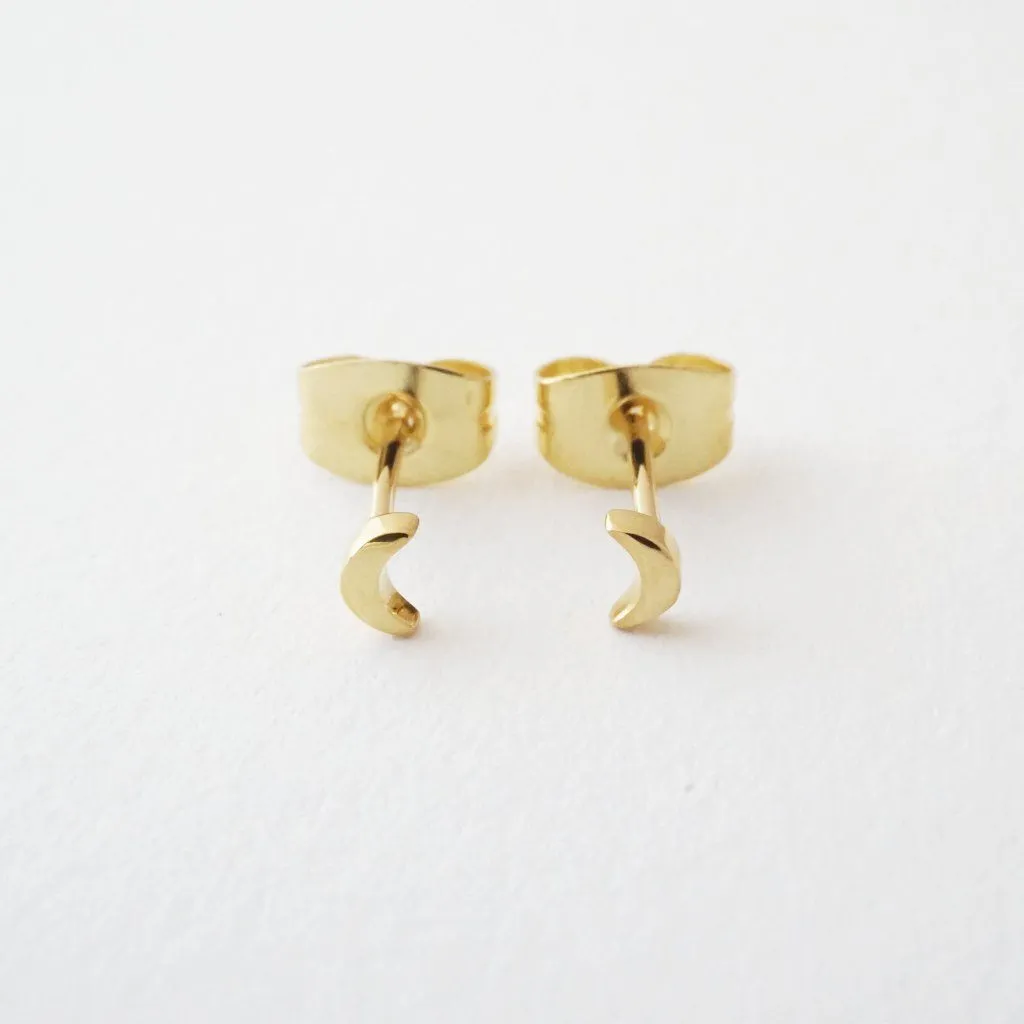 Mini Moon Stud Earrings