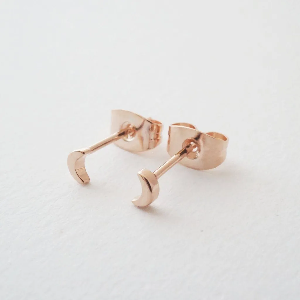 Mini Moon Stud Earrings