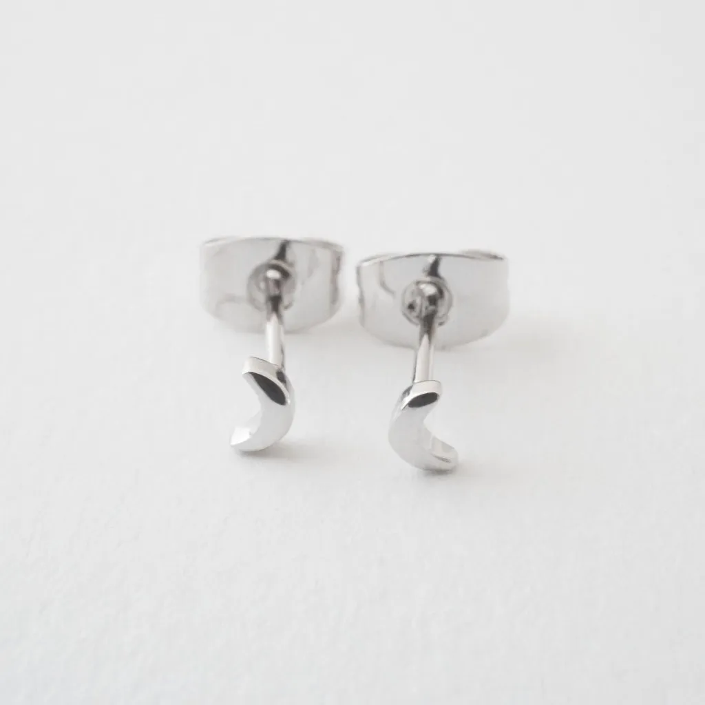 Mini Moon Stud Earrings