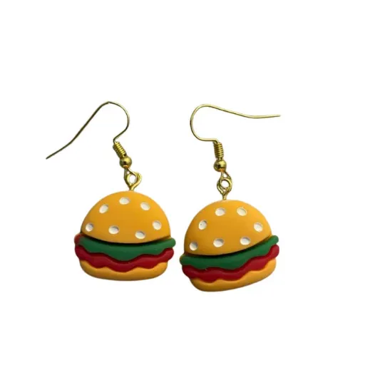 Miniature Hamburger Earrings | Women's Hamburger Dangle Earrings