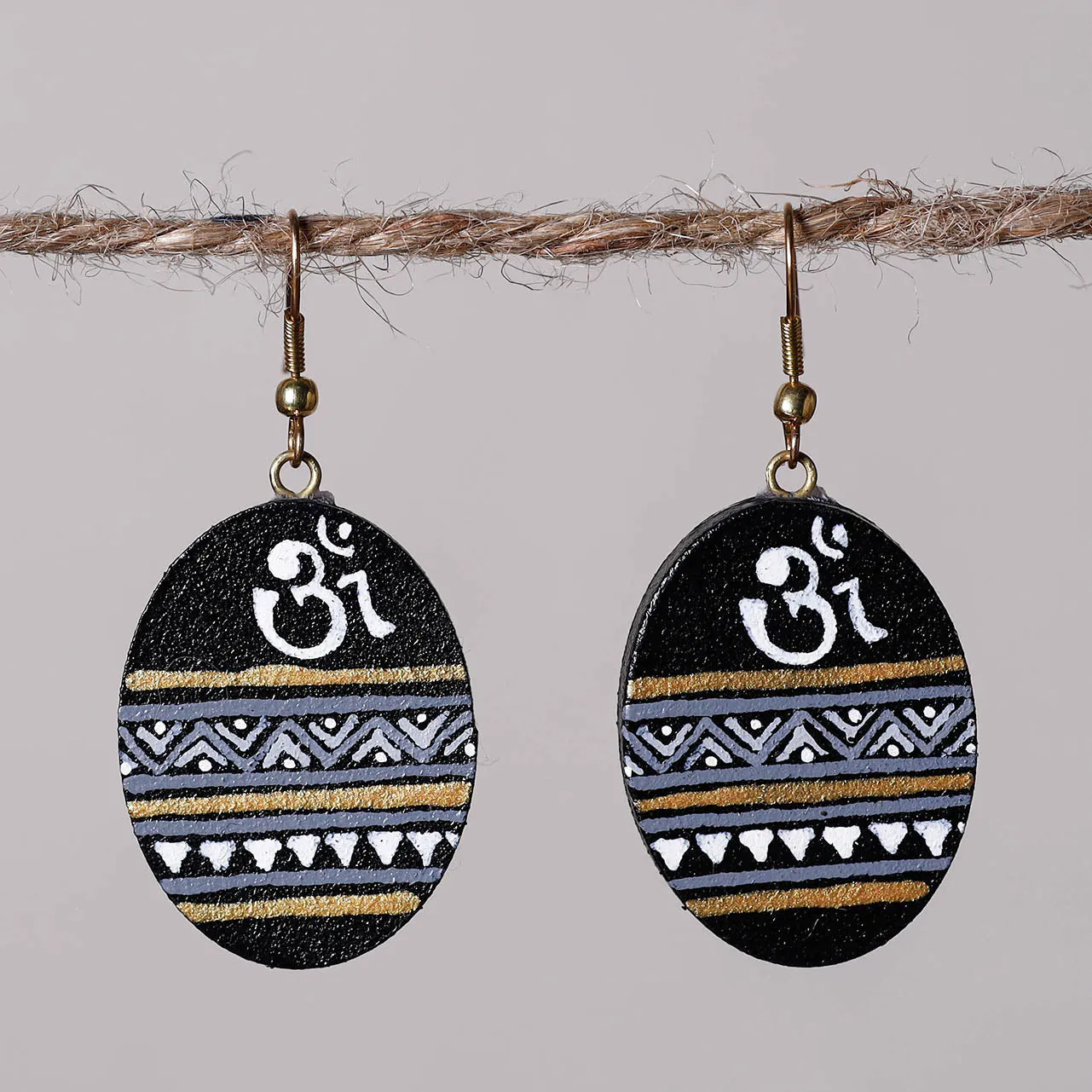 Miniature Handpainted Wooden Earrings`