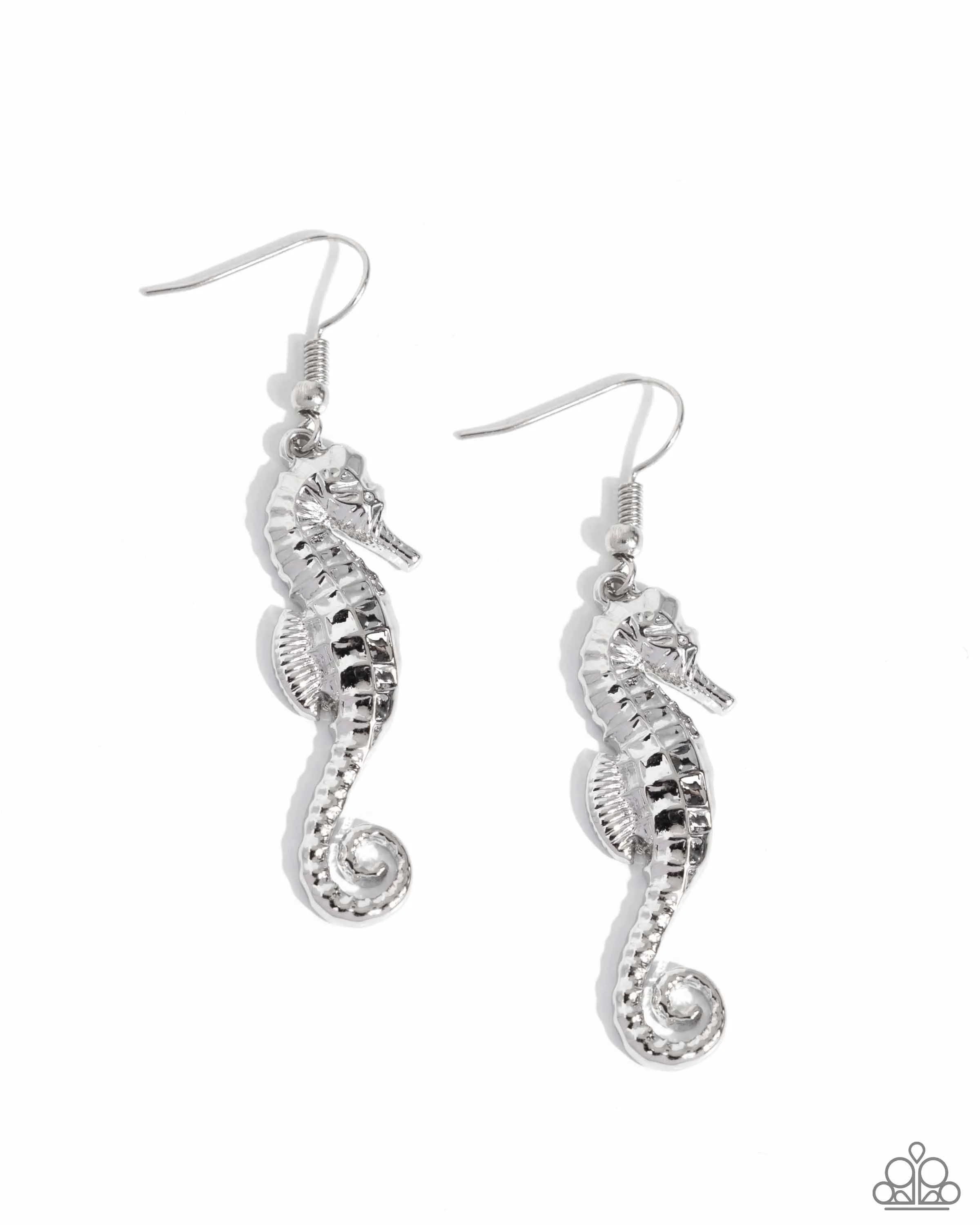 Necklace Sparkling Seahorse - Silver SET