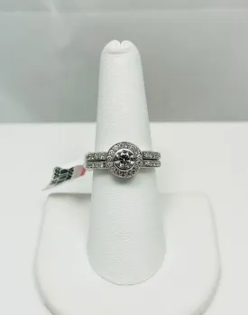 New! 3/4ctw Natural Diamond 14k White Gold Engagement Ring Set