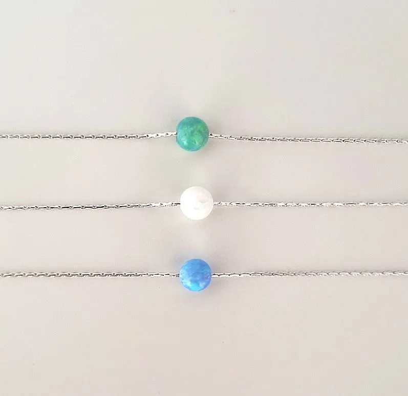 Opal Ball Bead Necklace