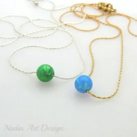 Opal Ball Bead Necklace