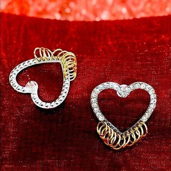 Open Heart Golden Hoop Earrings