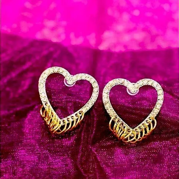 Open Heart Golden Hoop Earrings