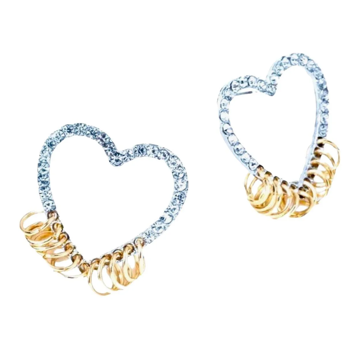 Open Heart Golden Hoop Earrings