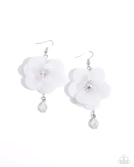 Oversized Opulence - White Earrings