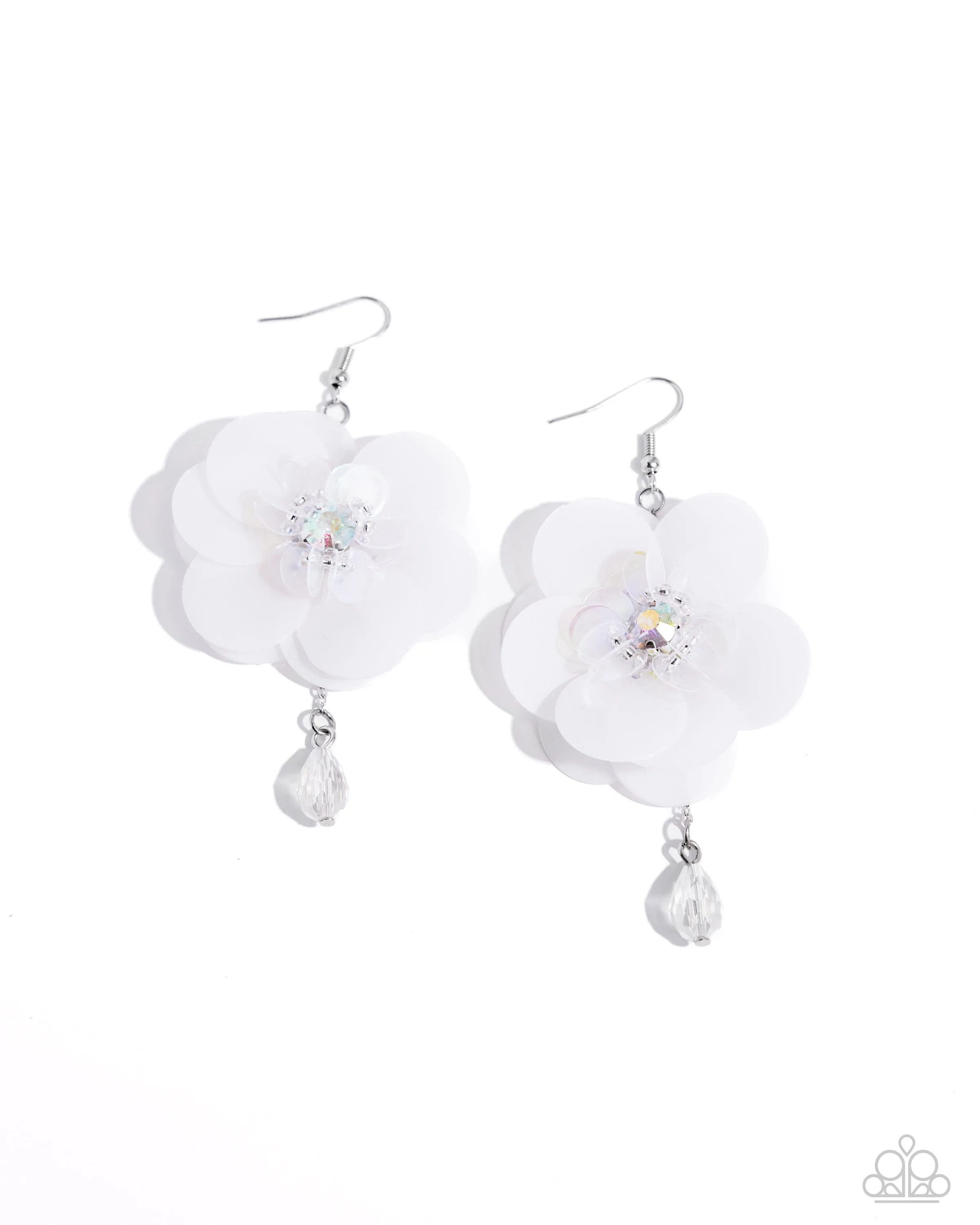 Oversized Opulence - White Earrings