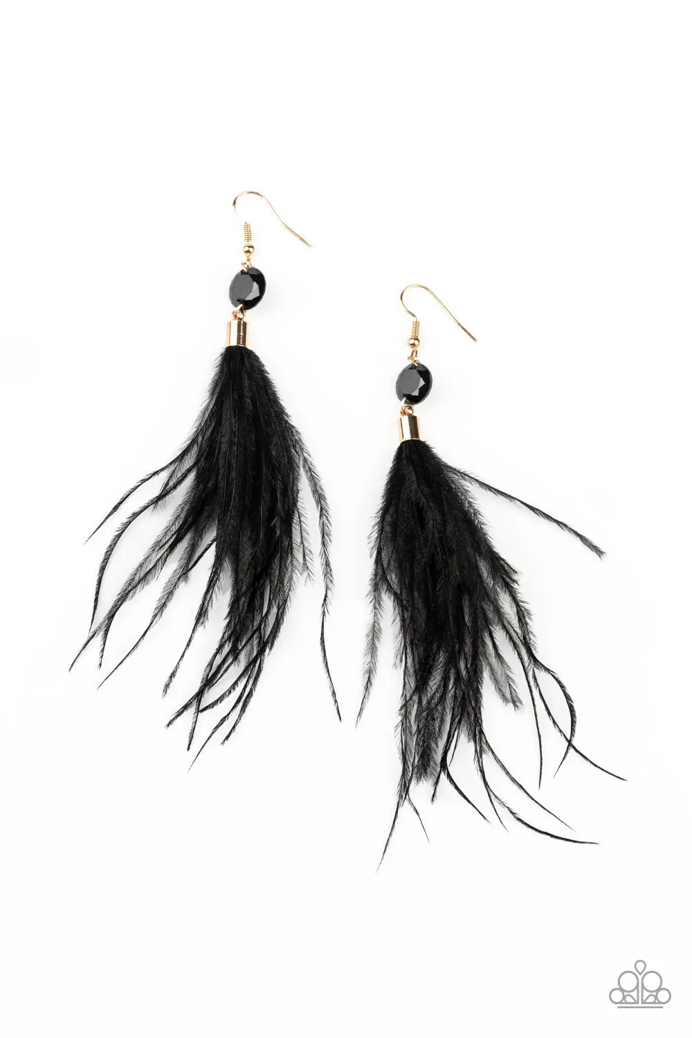 Paparazzi Feathered Flamboyance Earrings Gold