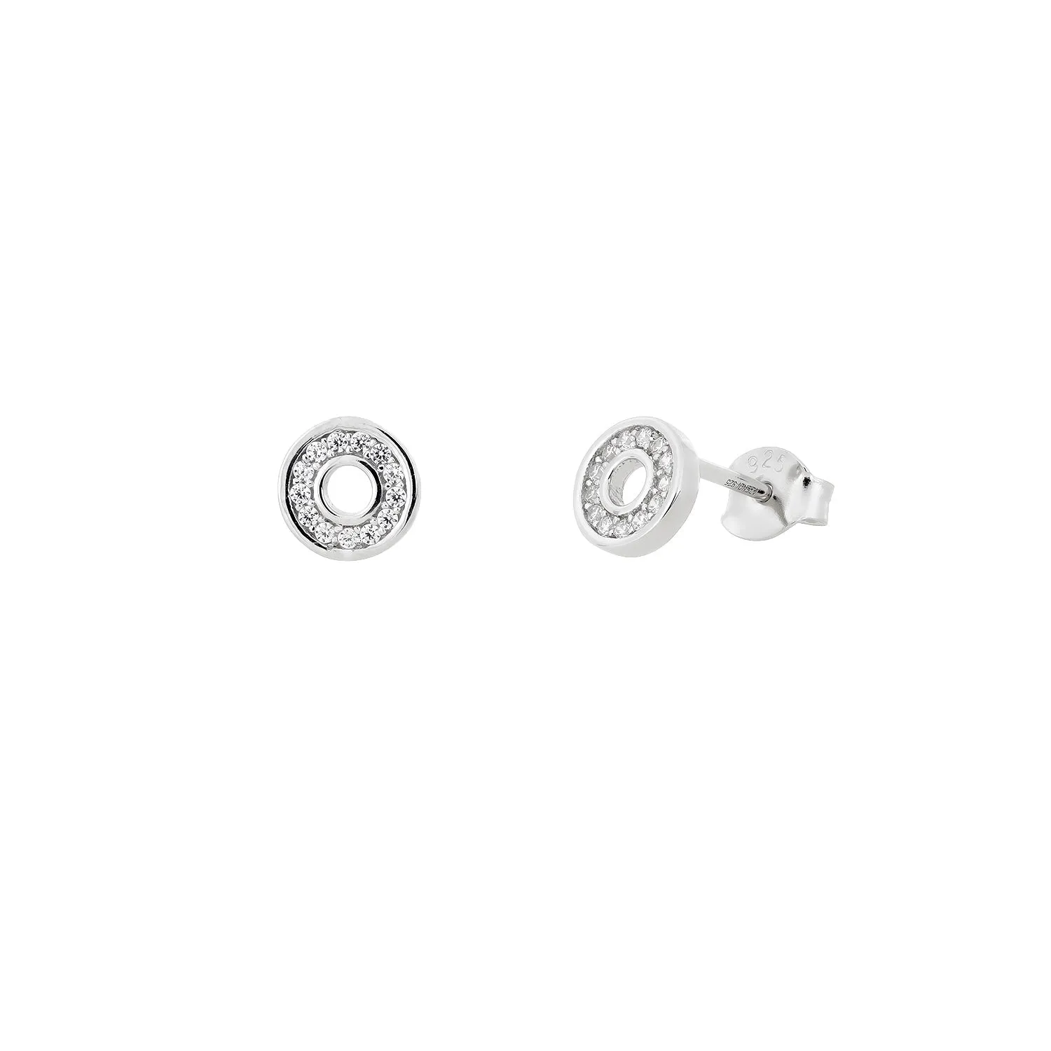 Pavé Open Circle Studs