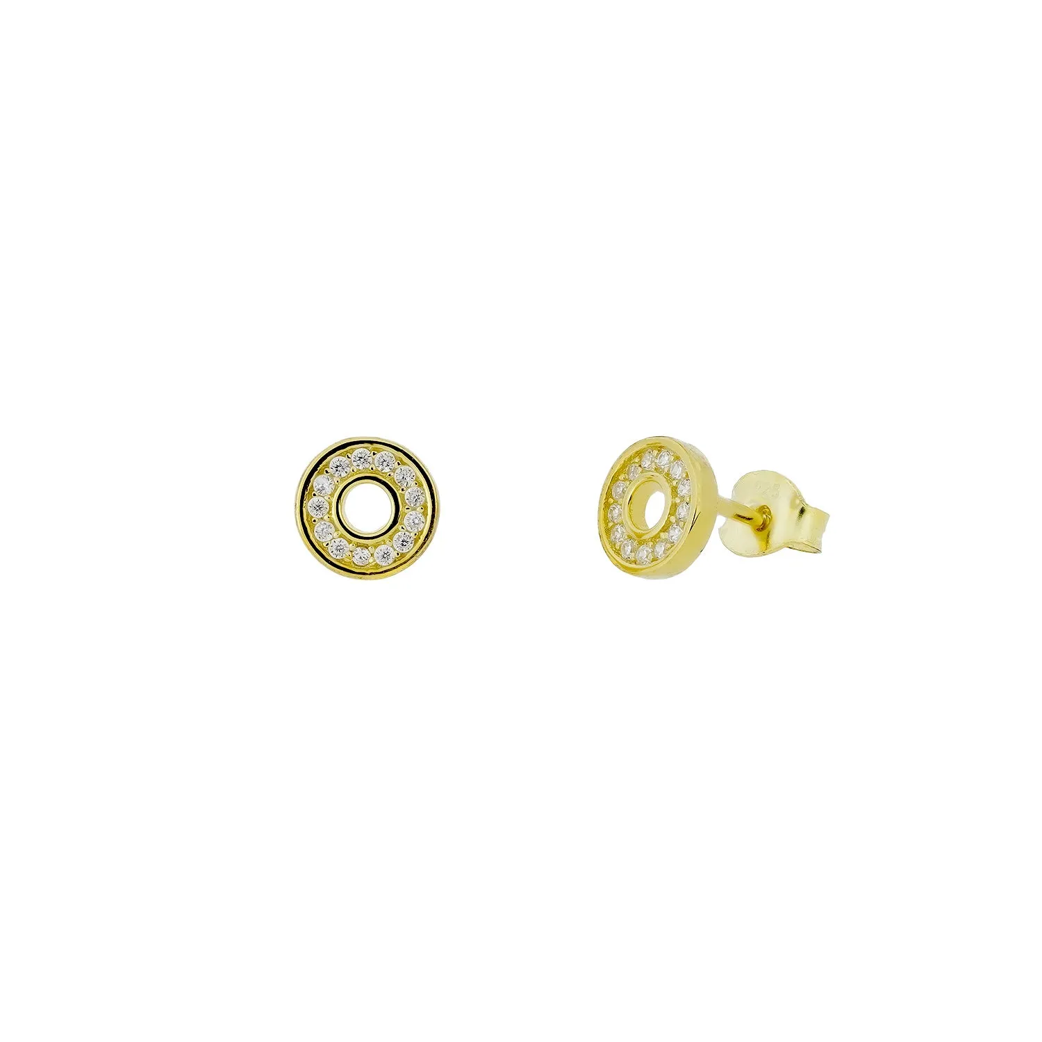 Pavé Open Circle Studs