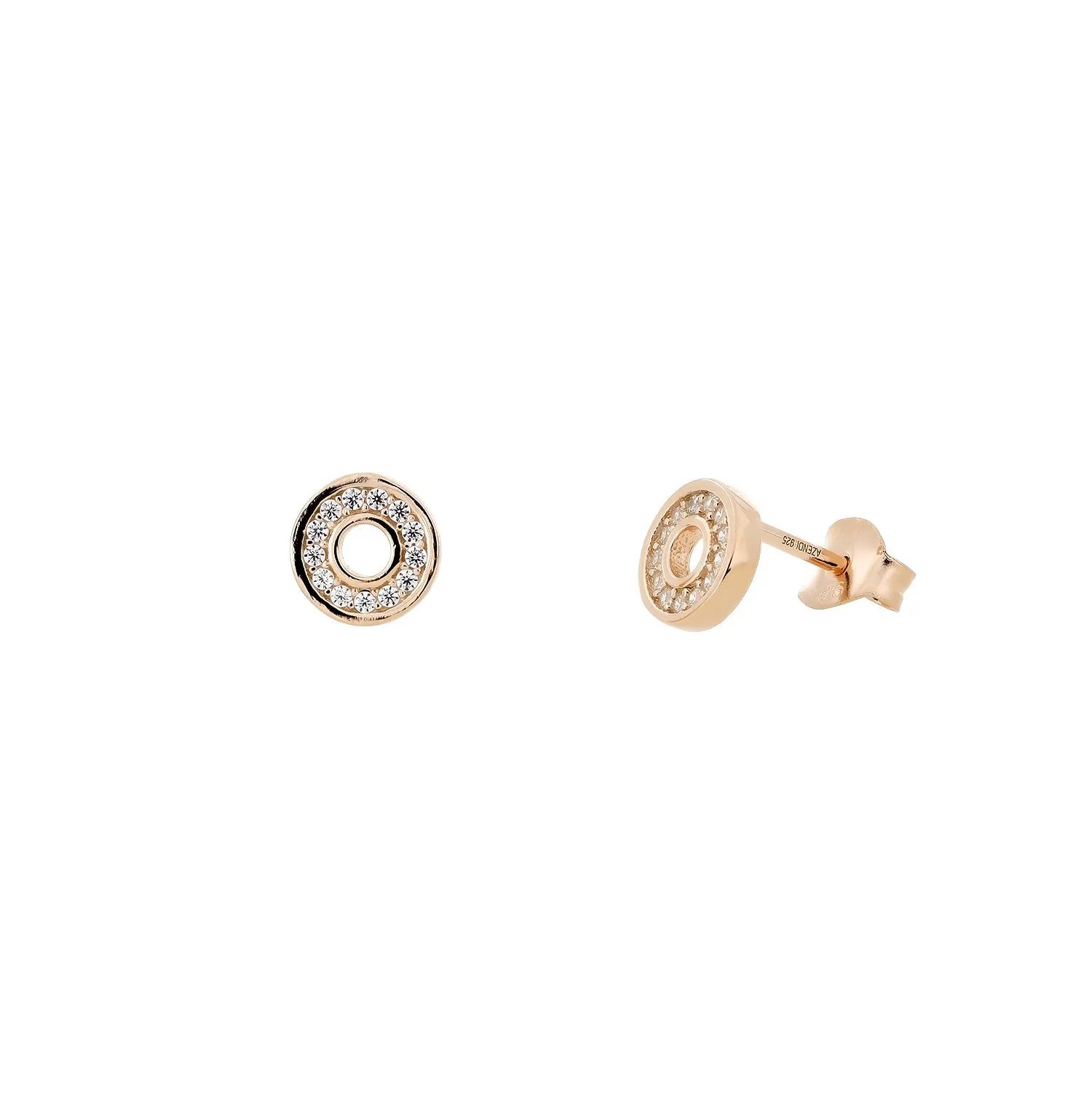 Pavé Open Circle Studs