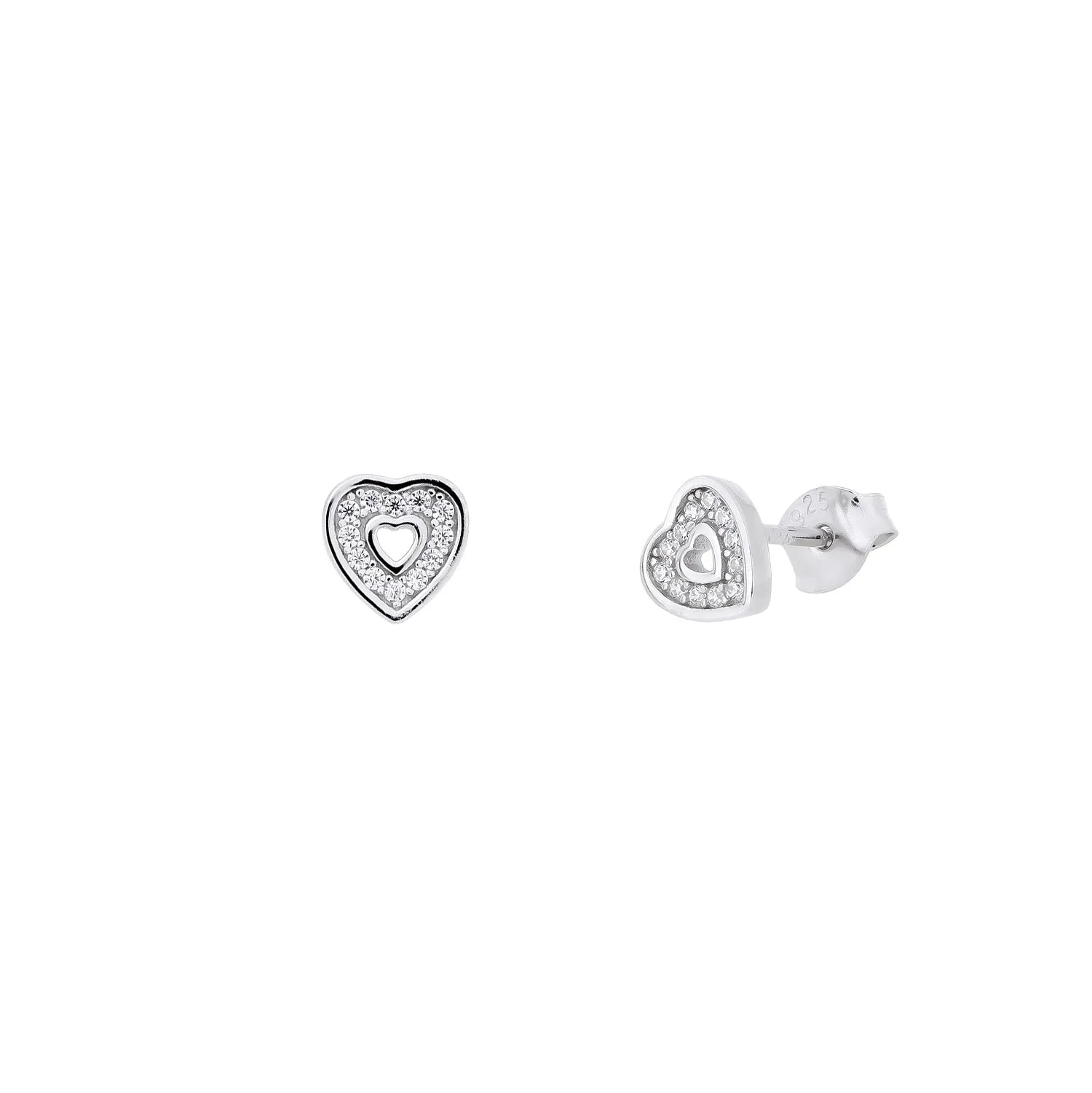 Pavé Open Heart Studs