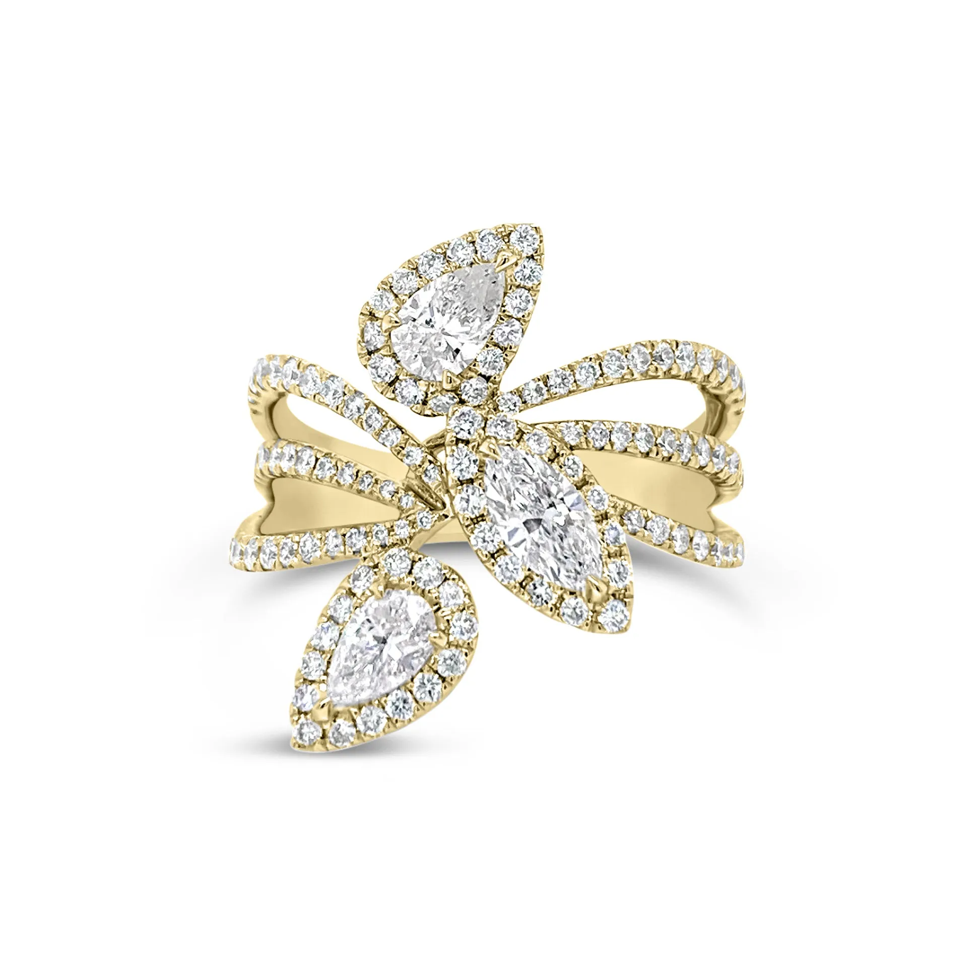 Pear and Marquise-Shaped Diamond Statement Ring