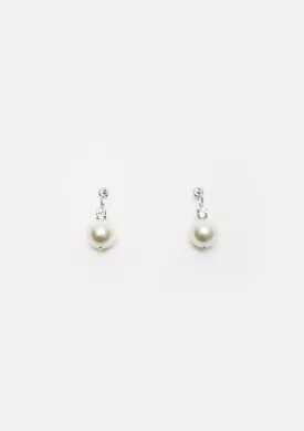 Pearl Diamante Drop Earrings