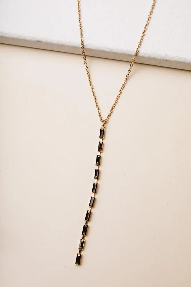 Rah Dangle Necklace in Black