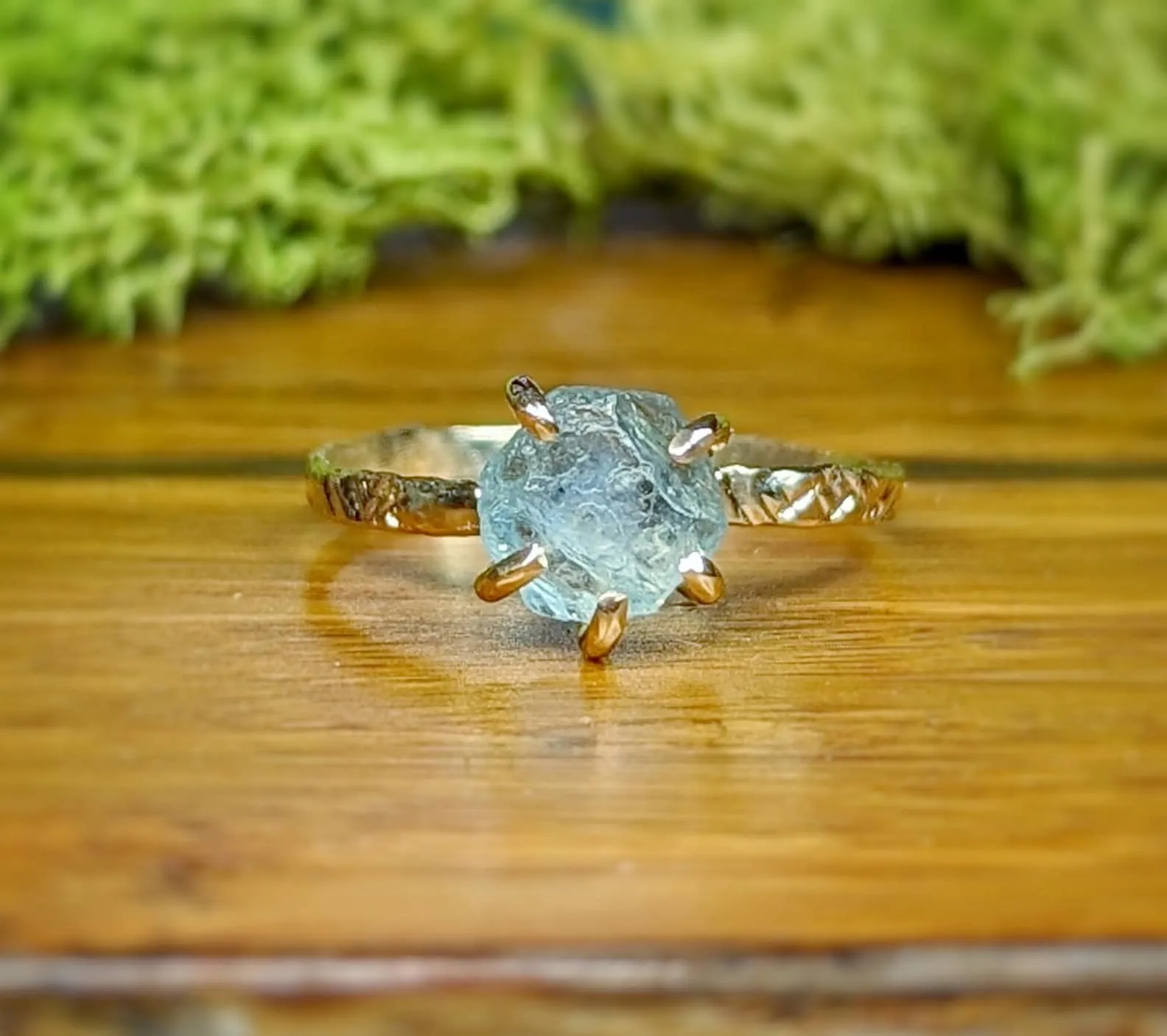 Raw Montana Sapphire ring