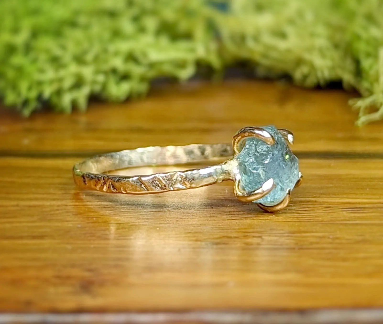 Raw Montana Sapphire ring