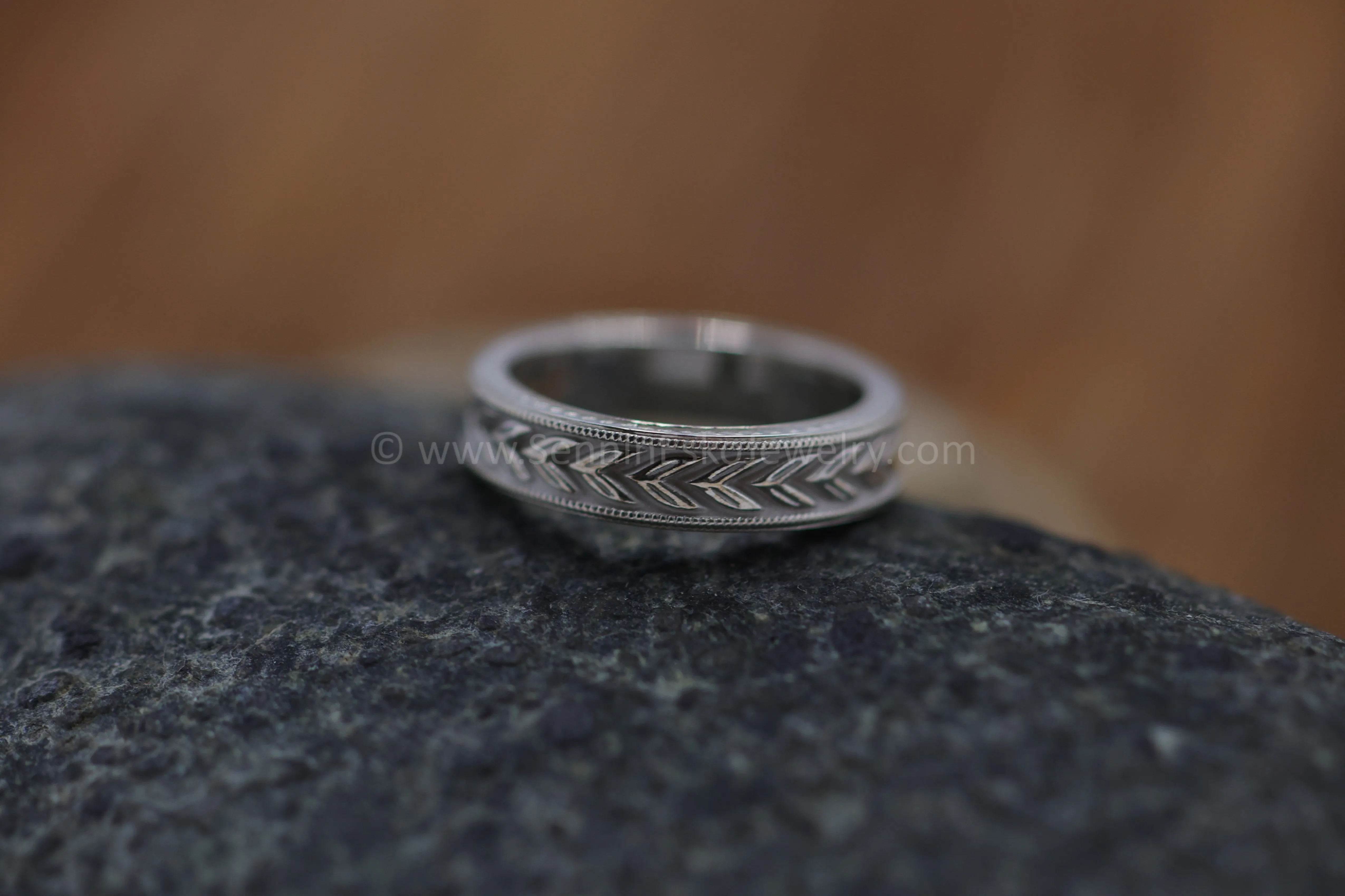 READY TO SHIP Double Chevron Infinity Ring, Continuous Design, Size 9