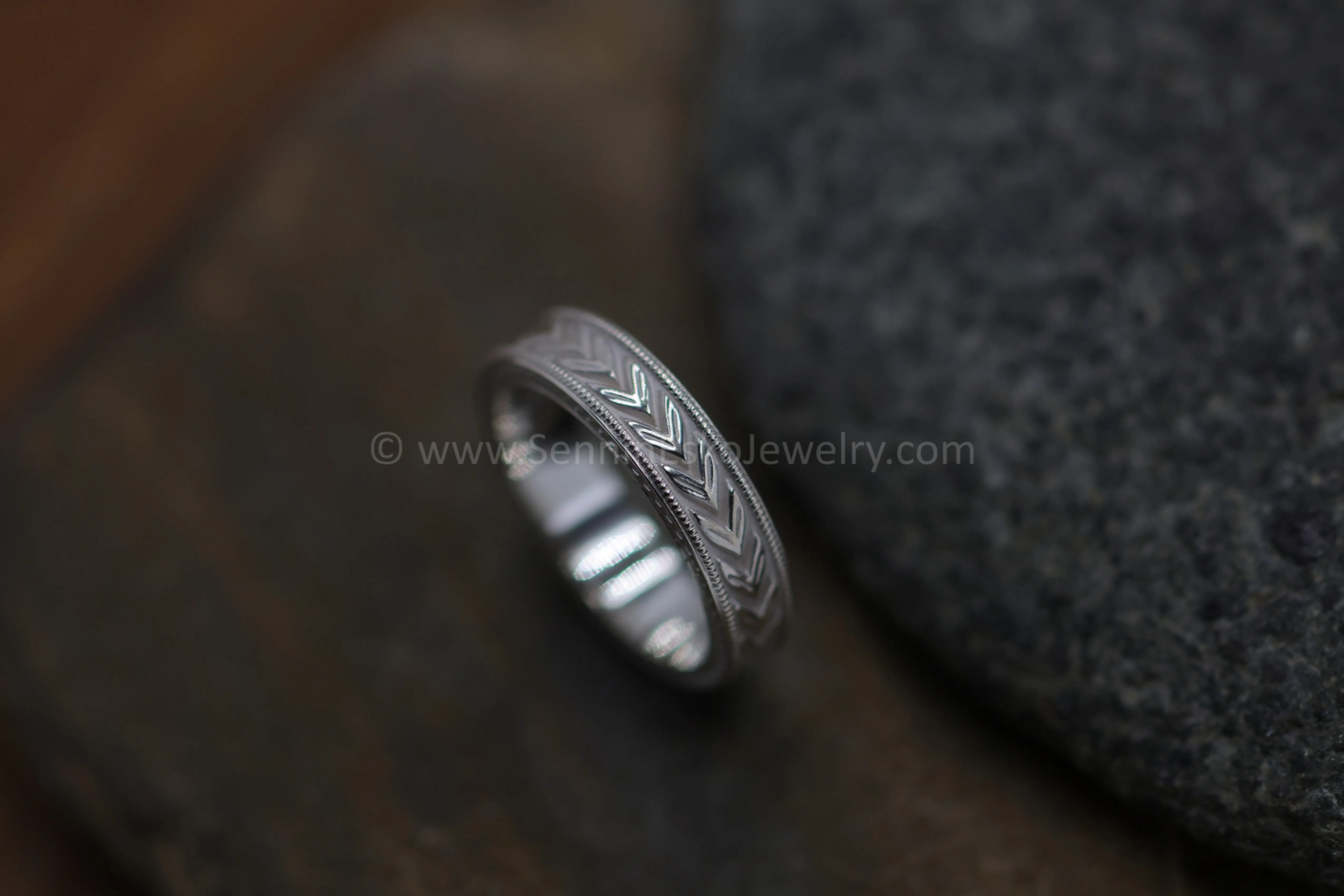 READY TO SHIP Double Chevron Infinity Ring, Continuous Design, Size 9