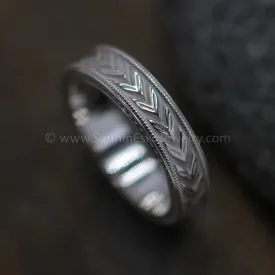 READY TO SHIP Double Chevron Infinity Ring, Continuous Design, Size 9