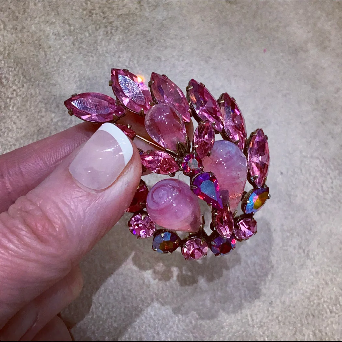 Regency Pink Stone brooch