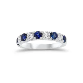 Sapphire & Diamond Wedding Band