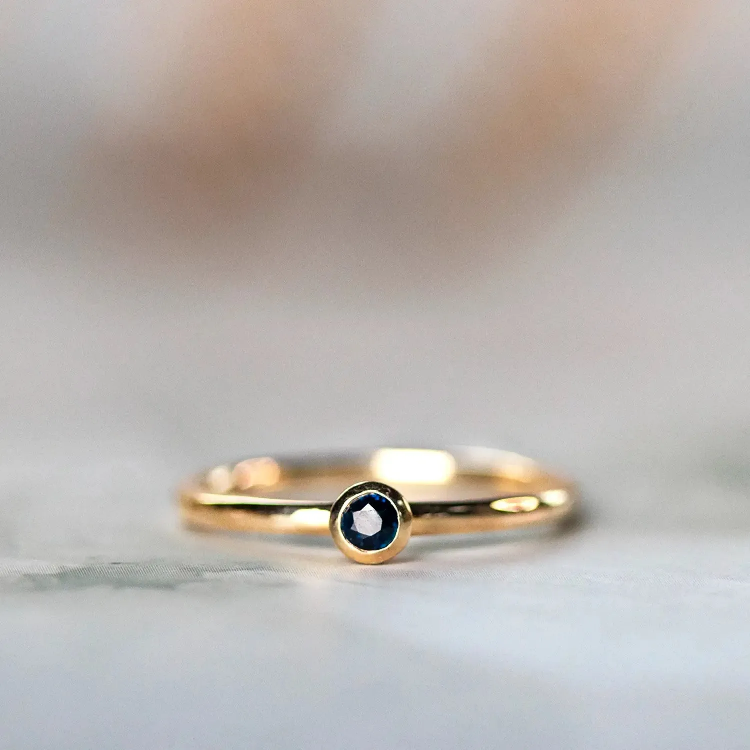 Sapphire Solid Gold Birthstone Ring