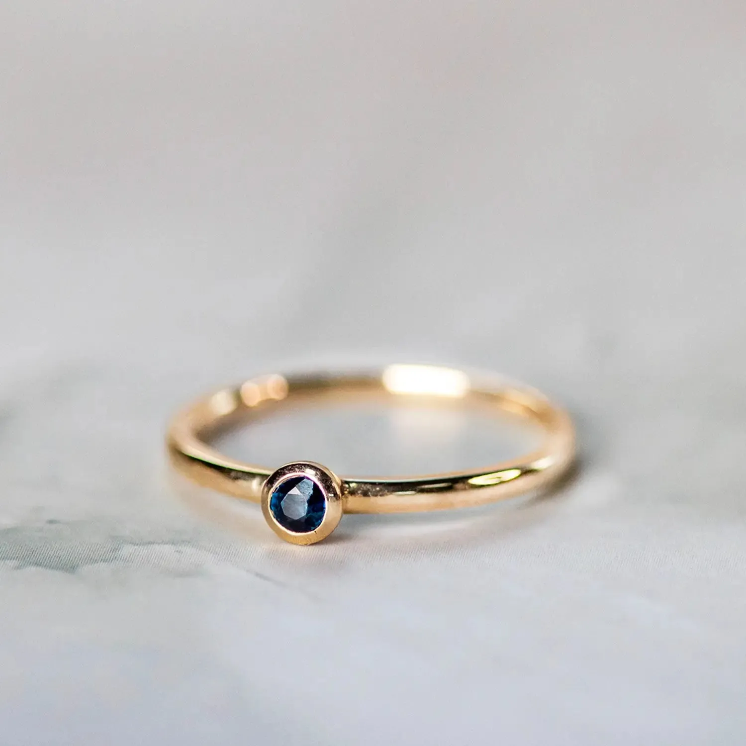 Sapphire Solid Gold Birthstone Ring