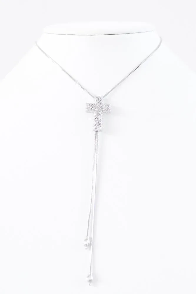 Short Adjustable Cross Necklace