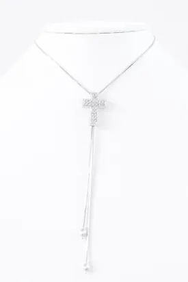 Short Adjustable Cross Necklace