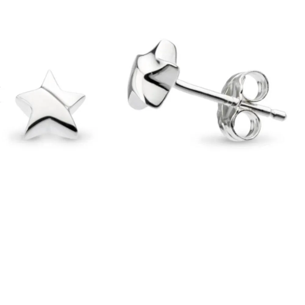 Silver shining star stud earrings