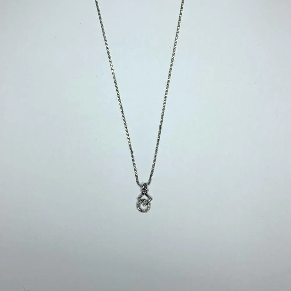 Silver Square & Circle Necklace