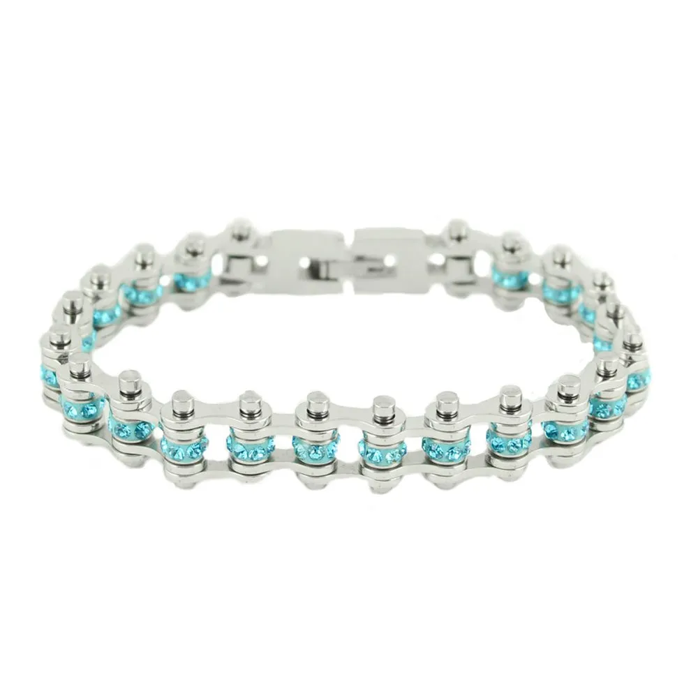 SK2211 March 3/8" Wide Aquamarine Color Crystal Centers