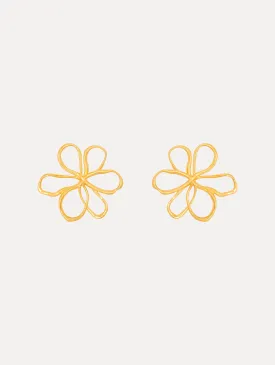 Small Threaded Flower Earrings