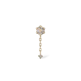 Starfall • White Topaz   Diamond Threadless Push Pin stud