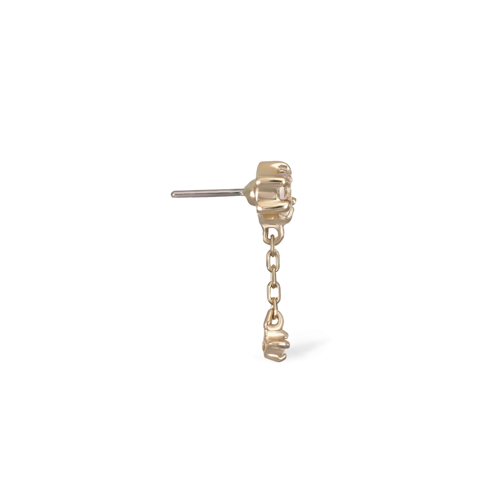 Starfall • White Topaz   Diamond Threadless Push Pin stud